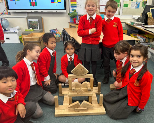 Year 2 using construction to support their maths learning