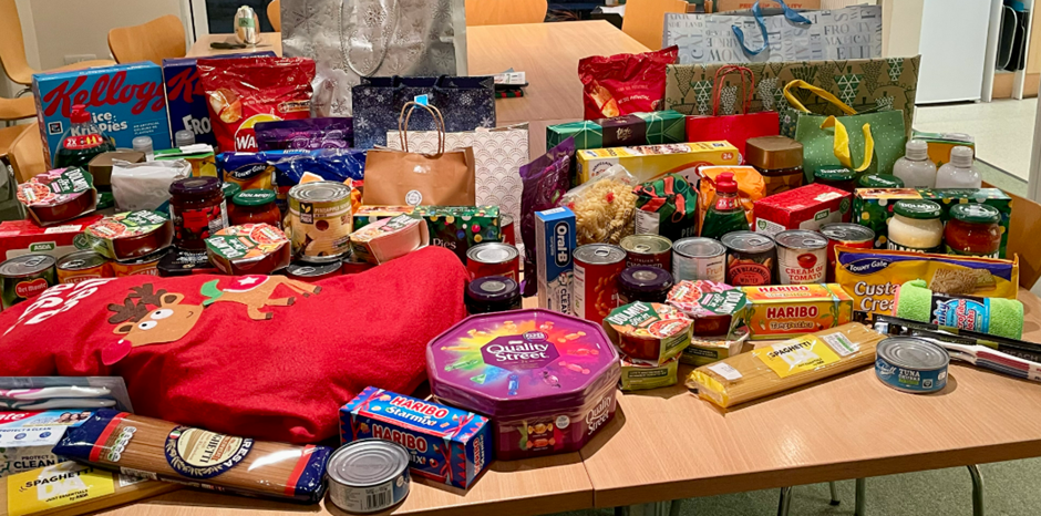 Help For Hunger Hampers donations at St Monica's church hall